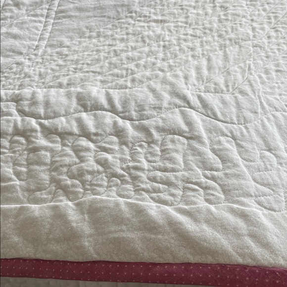 Handmade Quilt Full/Double Star Pattern Blue/Cream/Mauve ~82” square lightweight - Picture 15 of 16